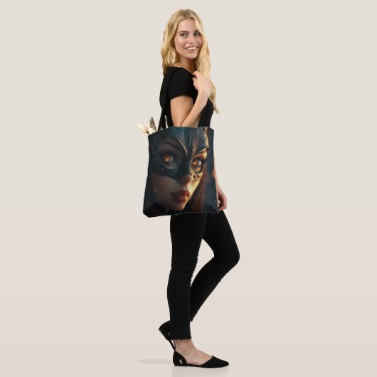 Meisje en kat Powa Tote Bag (Op model)