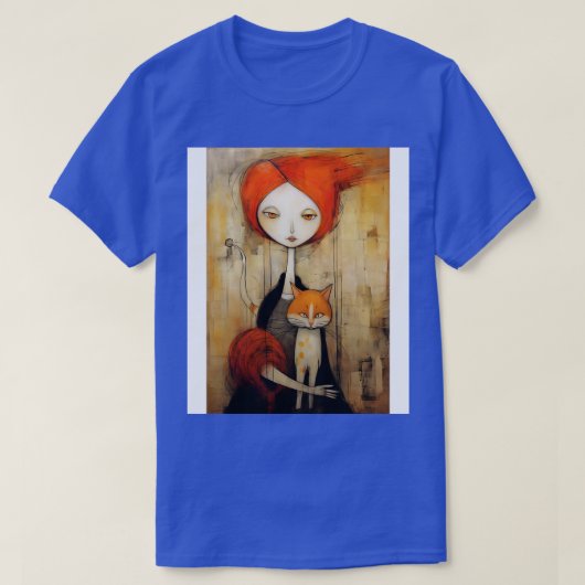 Meisje en Kat T-shirt (Design voorkant)