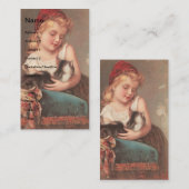  meisje en kat visitekaartje (Voorkant / Achterkant)