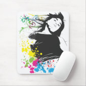 Meisje en kleuren. muismat (Met muis)