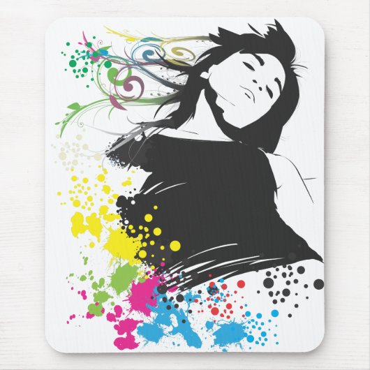 Meisje en kleuren. muismat (Voorkant)