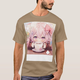 Meisje en koffie t-shirt