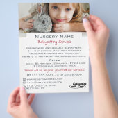 Meisje en konijn, Babysitter, Dagopvang, Nursery A Flyer (Hand)