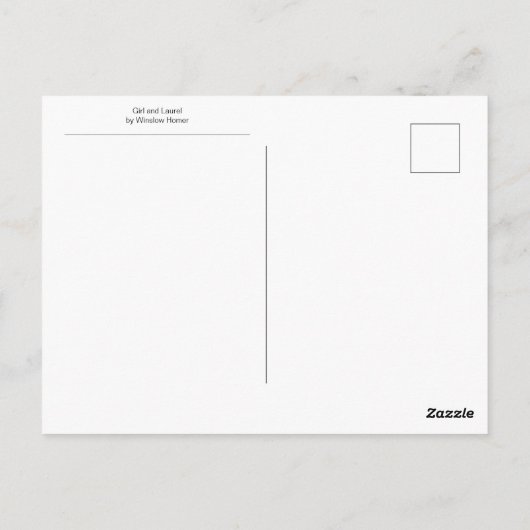 Meisje en Laurel van Winslow Homer Briefkaart (Achterkant)