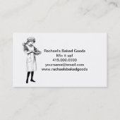 meisje en mengkom bakker of banketbakker visitekaartje (Achterkant)