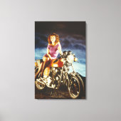 Meisje en Motorfiets Canvas (Voorkant)