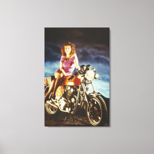 Meisje en Motorfiets Canvas (Voorkant)