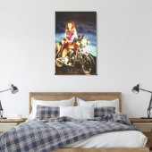 Meisje en Motorfiets Canvas Afdruk (Insitu (Slaapkamer))