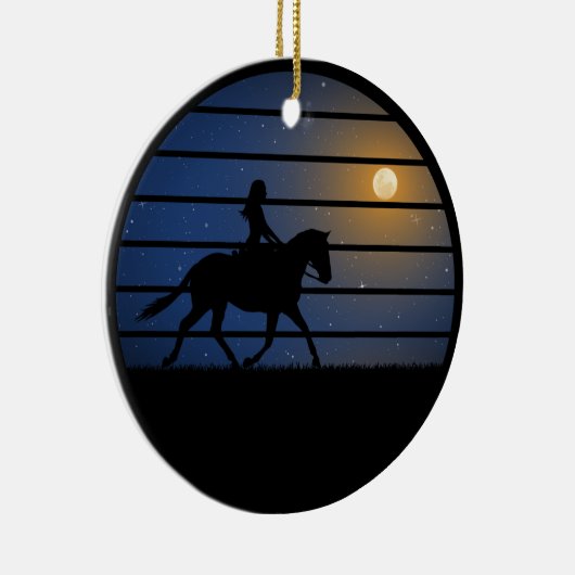 Meisje en paard keramisch ornament (Rechts)