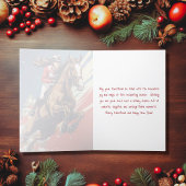 Meisje en Paard Springen Vrolijk Kerstfeest Feestdagen Kaart