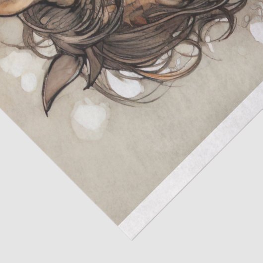 Meisje en Paard Steampunk 7 Decoupage papier (Detail)