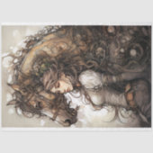 Meisje en Paard Steampunk 7 Decoupage papier (Voorkant)