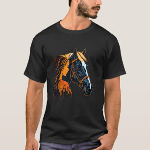 Meisje en paard voor vrouwen tiener en kinderen pa t-shirt
