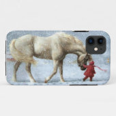 Meisje en Paard Winter iPhone 5 Hoesje (Achterkant (horizontaal))