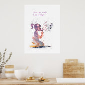 Meisje en paardenbloem waterverf decor poster (Keuken)