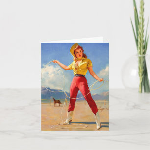 meisje en paardendag kaart