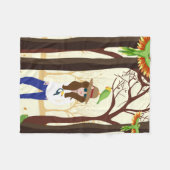 Meisje en papegaaien fleece deken (Voorkant (Horizontaal))