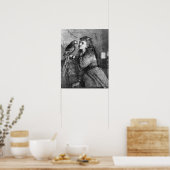 meisje en papegaaien poster (Keuken)