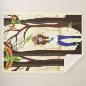 Meisje en papegaaien sherpa deken (Voorkant (horizontaal))