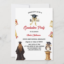 meisje en pet Graduation Party Kaart