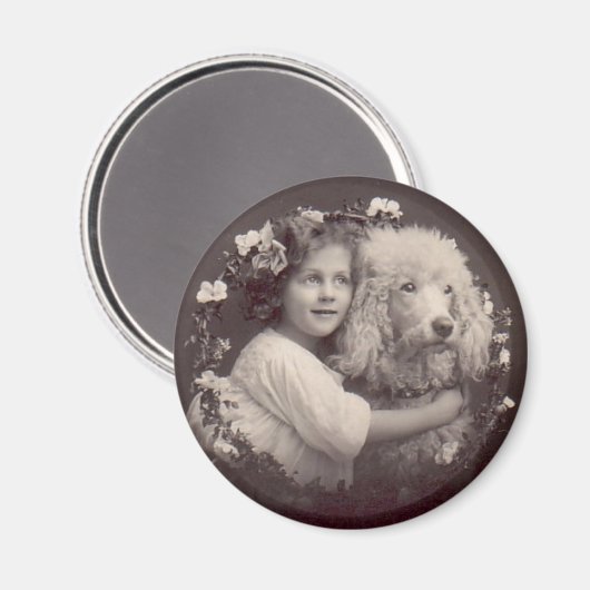  meisje en poedel magneet (Voorkant / Achterkant)