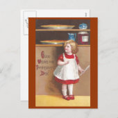 Meisje en pompoenen  Thanksgiving Feestdagenkaart (Voorkant / Achterkant)