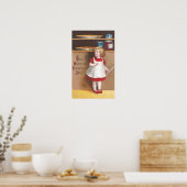 Meisje en pompoenen  Thanksgiving Poster (Keuken)