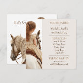 Meisje en Pony verjaardagsfeestje Kaart (Voorkant / Achterkant)