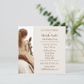 Meisje en Pony verjaardagsfeestje Kaart (Staand voorkant)