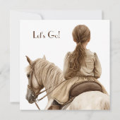 Meisje en Pony verjaardagsfeestje Kaart (Achterkant)