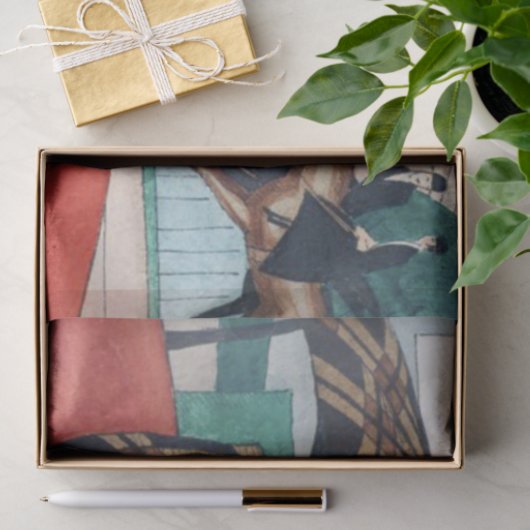 Meisje en pug in een auto tissuepapier (Geschenk)