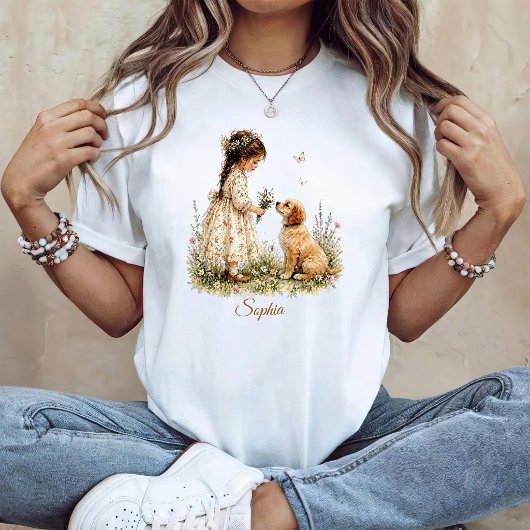 Meisje en Puppy T-shirt
