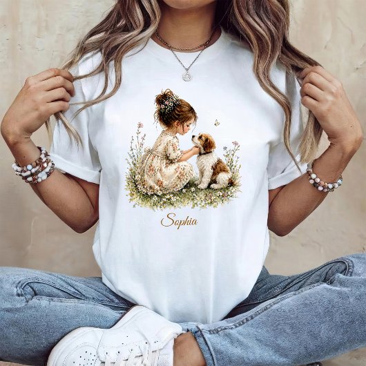 Meisje en Puppy T-shirt