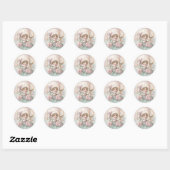 Meisje en Rendier Ronde Sticker (Vel)