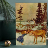 Meisje en rendierkerst 🎄 feestdagen kaart