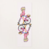 Meisje en roze fiets Yoga Mat (Achterkant)