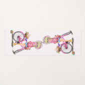 Meisje en roze fiets Yoga Mat (Voorkant (horizontaal))