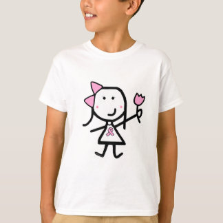 Meisje en Roze lint T-shirt