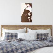 Meisje en roze roos canvas afdruk (Insitu (Slaapkamer))