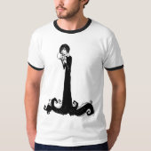 Meisje en schedel Witte T T-shirt (Voorkant)