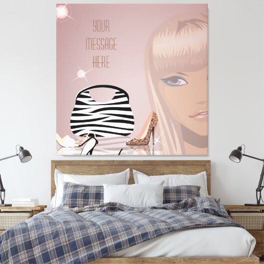 Meisje en schoenen verpakt canvas (Insitu (Slaapkamer))