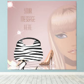 Meisje en schoenen verpakt canvas (Insitu (Houten vloer))