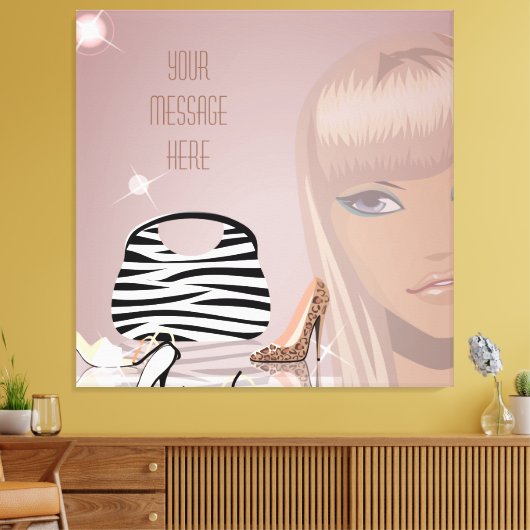 Meisje en schoenen verpakt canvas (Insitu (Woonkamer))