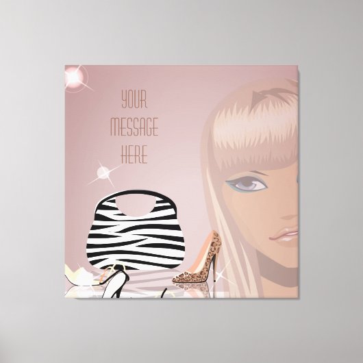 Meisje en schoenen verpakt canvas afdruk (Voorkant)