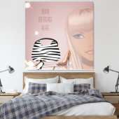 Meisje en schoenen verpakt canvas afdruk (Insitu (Slaapkamer))