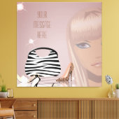 Meisje en schoenen verpakt canvas afdruk (Insitu (Woonkamer))