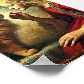 Meisje en Sinaasappel Tabby Cat Wall Art, Antiek Poster (Hoek)