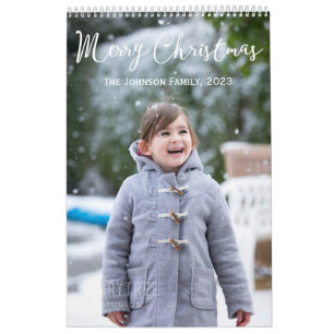 Meisje en sneeuw kerst 2023 Schattige kalender