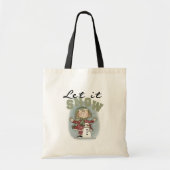 Meisje en Sneeuwman Laat het Sneeuw T-shirts Tote Bag (Voorkant)