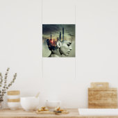 Meisje en stad poster (Keuken)